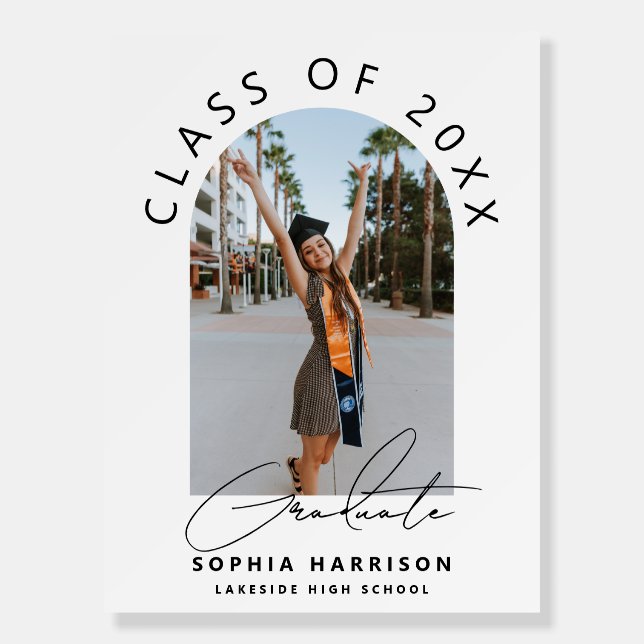 Modern Arch Photo Graduation Welcome Sign