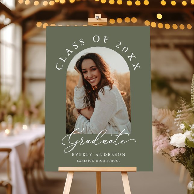 Modern Arch Photo Graduation Welcome Sign (Creator Uploaded)