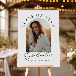 Modern Arch Photo Graduation Welcome Sign