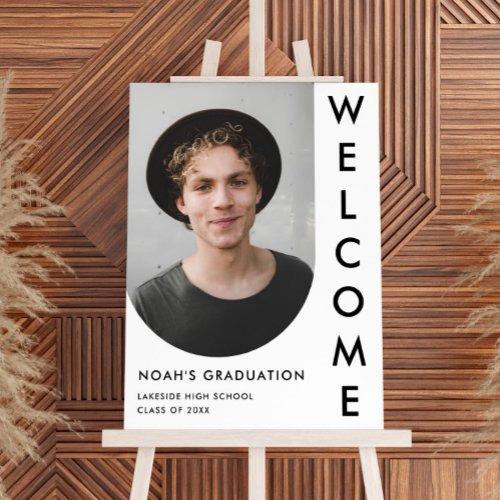 Modern Arch Photo Graduation Welcome Sign