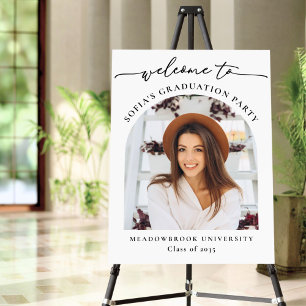 Modern Arch Photo Graduation Welcome Sign