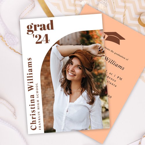 Modern Arch Photo High School Graduation Party Invitation