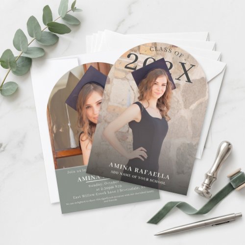 Modern Arch Photo Minimalist Graduation | PhotoPop Invitation