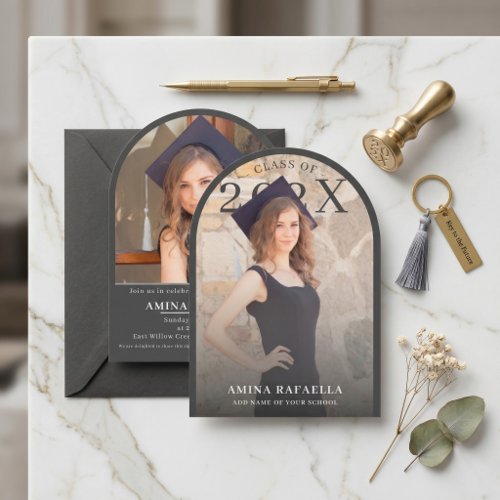 Modern Arch Photo Minimalist Graduation | PhotoPop Invitation