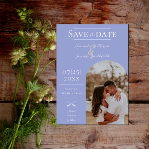 Modern Arch Photo  Periwinkle Save the Date