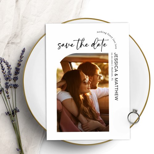 Modern Arch Photo Script Font Save The Date