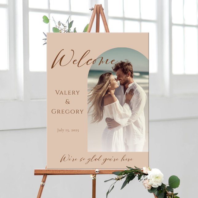 Modern arch photo wedding welcome sign (Creator Uploaded)