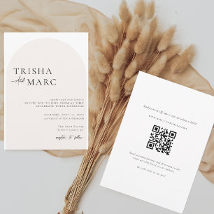 Modern Arch QR Code All in One Wedding Invitation