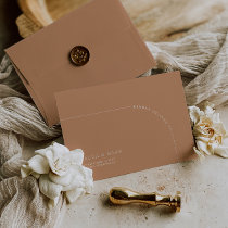 Modern Arch Rust Return Address Wedding RSVP Envelope