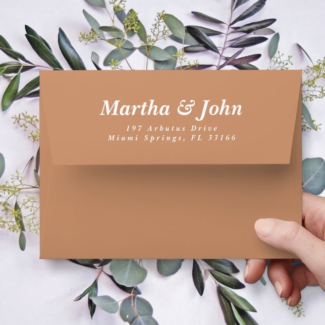 Modern Arch Rust Return Address Wedding RSVP Envelope (Creator Uploaded)