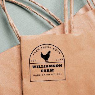 Modern Arch Rustic Farmstead Egg Carton Self-inking Stamp