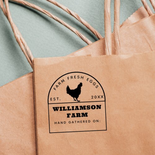 Modern Arch Rustic Farmstead Egg Carton Self-inking Stamp