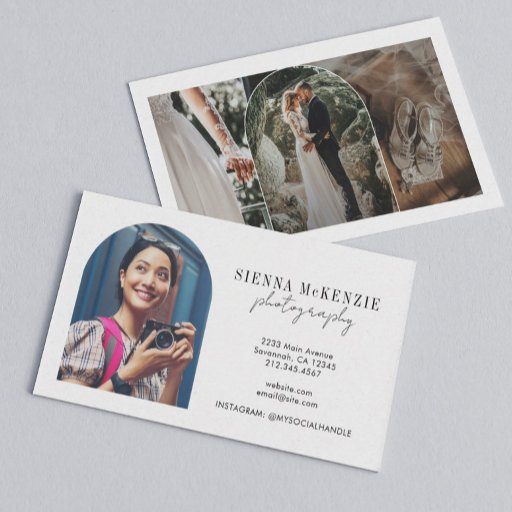 Customizable Modern Arch Script Photography Professional Business Card