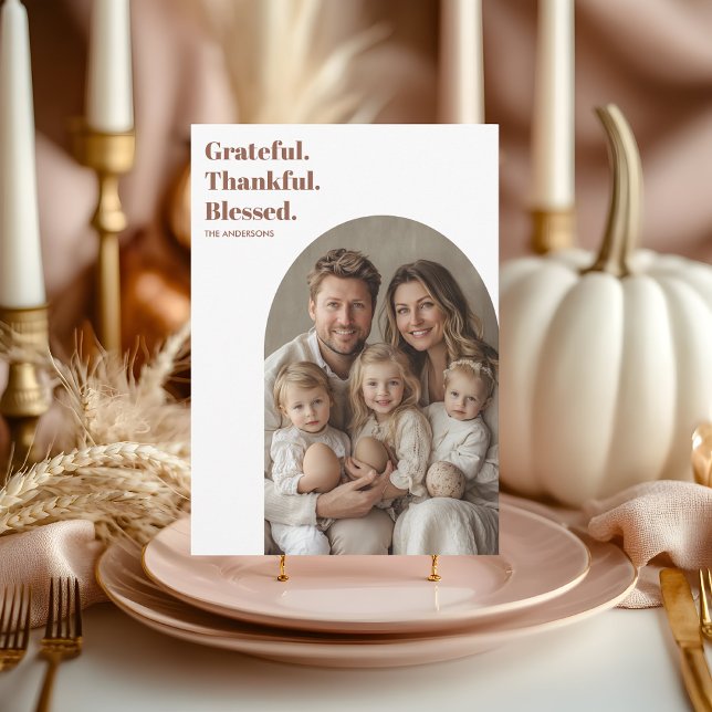 Modern Arch Thanksgiving Photo Invitation (Creator Uploaded)
