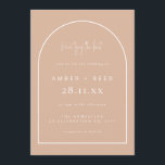 Modern Arch Tying Knot Wedding Blush Pink Script Invitation<br><div class="desc">Can be fully customized to suit your needs. Optional: Background color and fonts can be changed to match your theme. © Gorjo Designs. Made for you via the Zazzle platform. // Looking for matching items? Other stationery from the set available in the ‘collections’ section of my store. // Need help...</div>