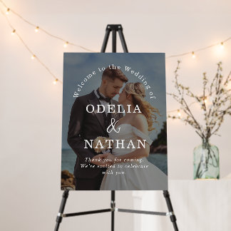 Modern Arch Typography Wedding Photo Welcome Foam Board