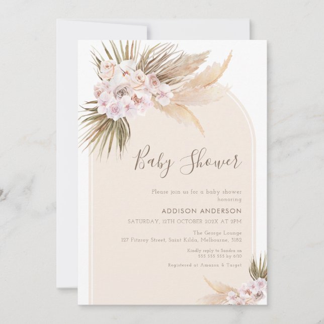 Modern Arch Warm Tones Baby Shower Invitation (Front)