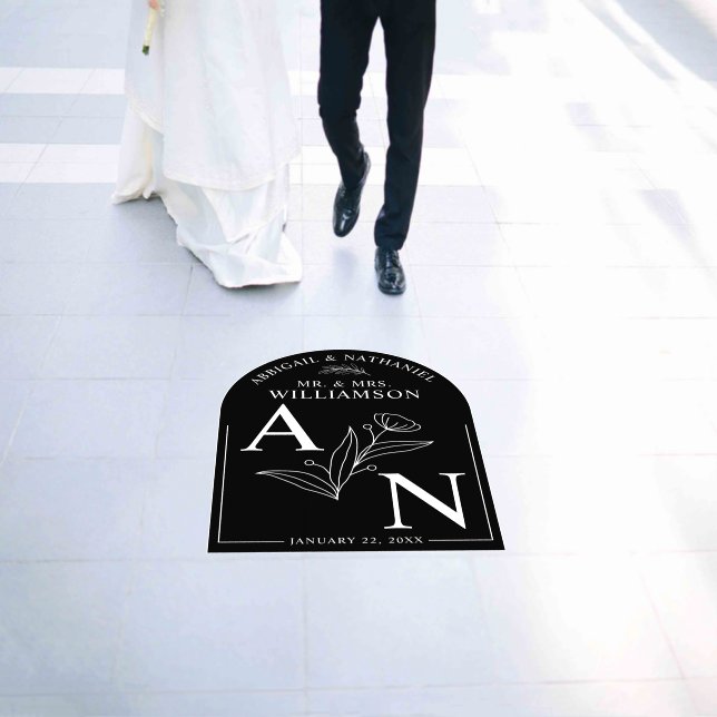 Modern Arch Wedding Floral Floor Decals (Wedding)