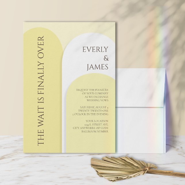  Modern Arch Wedding Invitation I Pastel Yellow (Creator Uploaded)