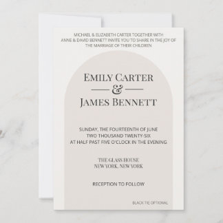 Modern Arch Wedding Invitation Template