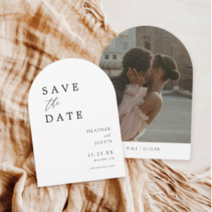 Modern Arch Wedding Photo Save The Date