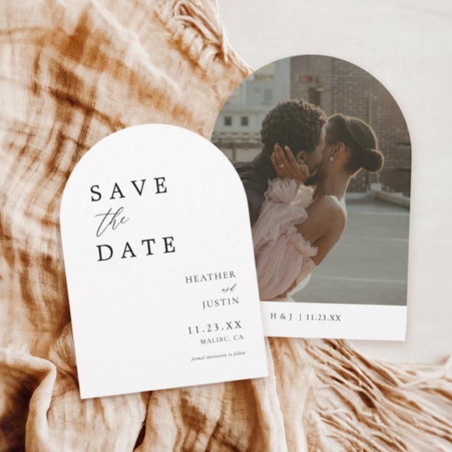 Modern Arch Wedding Photo Save The Date (Creator Uploaded)