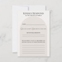 Modern Arch Wedding RSVP Card Template