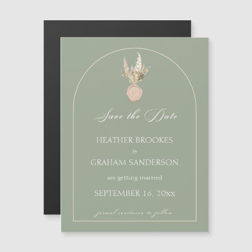 Modern Arch Wedding Save the Date Magnet Card