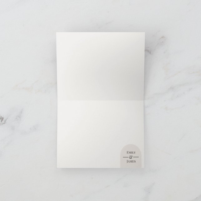 Modern Arch Wedding Thank You Card Template (Inside)