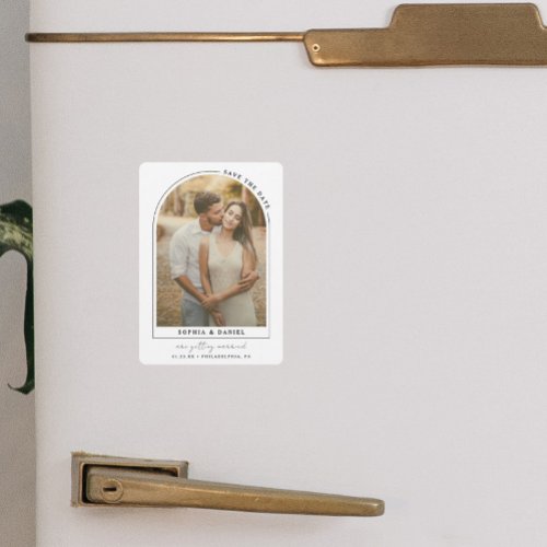 Modern Arch with Photo Save The Date Magnet