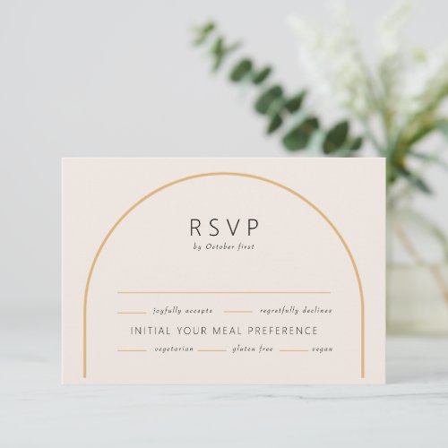 Modern Arch with Real Foil RSVP Card