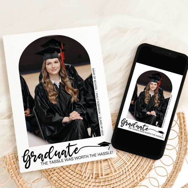 Modern Arched Photo Graduation Announcement (Creator Uploaded)