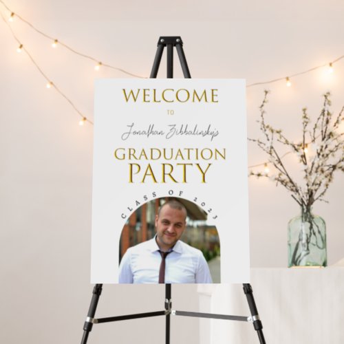 Modern Arched Photo Graduation Welcome Sign