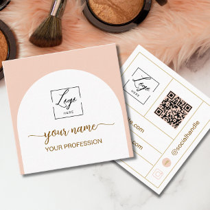Modern Arched Qr Code Logo Business Card