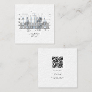 Modern Architect Blueprint Business Card