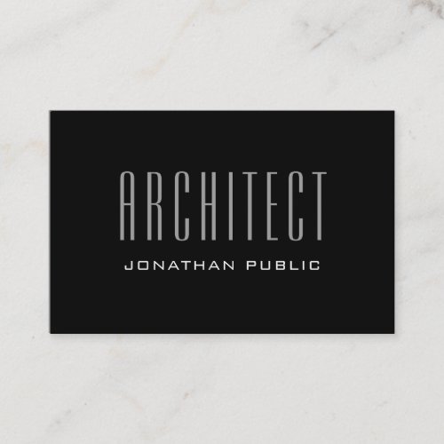 Modern Architect Elegant Luxury Plain Black Cool Business Card