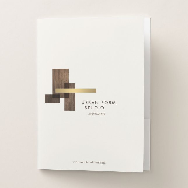 Modern Architect Logo Ivory Pocket Folder (Front)