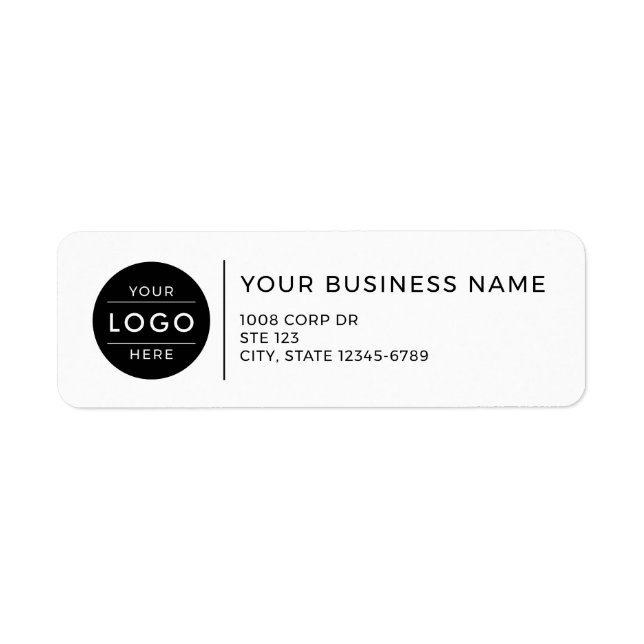 Modern Architect Style Clean White Business Label (Front)