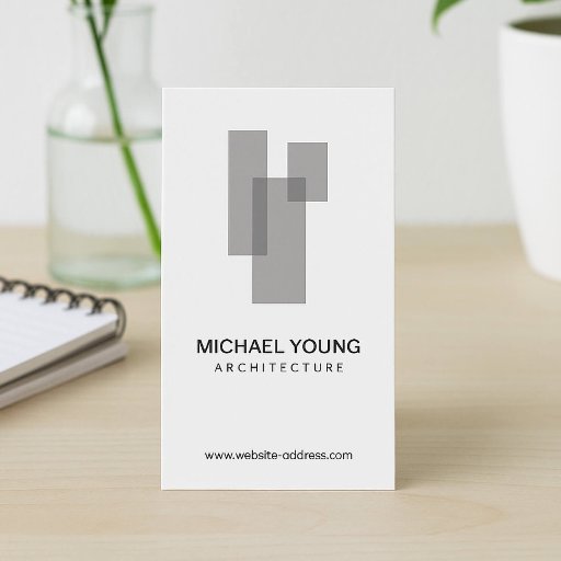 Customizable GRAY BLOCKS LOGO for Architects, Builders, Design Business Card Templates