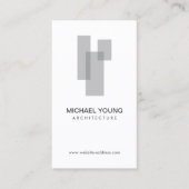 Modern Architectural Blocks Logo Gray/White Business Card (Front)