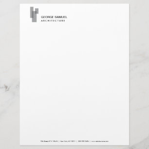 Modern Architectural Blocks Logo Gray/White Letterhead