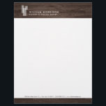 Modern Architectural Blocks Logo II on Dark Wood Letterhead<br><div class="desc">Coordinates with the Modern Architectural Blocks Logo II on Dark Wood Business Card Template by 1201AM. Overlapping architectural shapes create a modern identity for your business or personal brand. Set on a dark brown woodgrain background image for added depth. This design is part of a series of coordinating office supplies...</div>