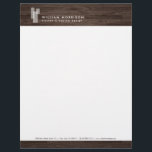 Modern Architectural Blocks Logo II on Dark Wood Letterhead<br><div class="desc">Coordinates with the Modern Architectural Blocks Logo II on Dark Wood Business Card Template by 1201AM. Overlapping architectural shapes create a modern identity for your business or personal brand. Set on a dark brown woodgrain background image for added depth. This design is part of a series of coordinating office supplies...</div>