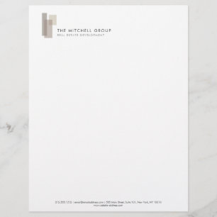 Modern Architectural Blocks Logo Minimalist Letterhead