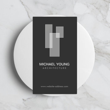 Modern Architectural Blocks Logo White/gray Business Card by 1201am at Zazzle