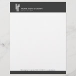 Modern Architectural Blocks Logo White/Gray Letterhead<br><div class="desc">Coordinates with the Modern Architectural Blocks Logo White/Gray Business Card Template by 1201AM. The overlapping white blocks give a modern architectural aesthetic to this designer letterhead template. The perfect identity for architects, architecture firms, builders, designers, etc. This design is part of a series of coordinating office supplies to help brand...</div>