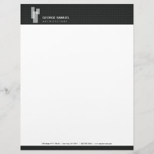 Modern Architectural Blocks Logo White/Gray Letterhead