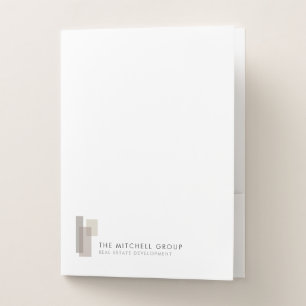 Modern Architectural Blocks Real Estate Pocket Folder