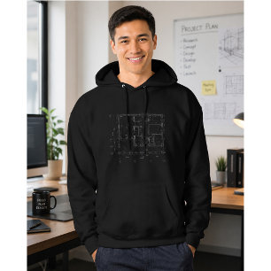 Modern Architectural Blueprint Hoodie