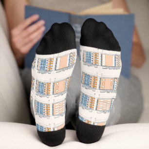 Modern Architectural Blueprint  Socks